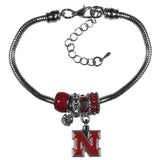 Siskiyou NCAA Nebraska Cornhuskers Euro Bead Bracelet