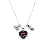 Aminco International NFL Chicago Bears Charmed Love Football Necklace