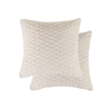 2-Pack Soft Heart Faux Far Fur Pillow 18 inch X 18 inch - Off White #23