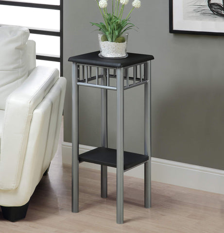 ArtFuzz 28 inch Black MDF and Silver Metal Accent Table