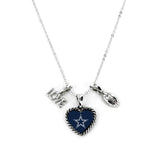 Aminco International NFL Dallas Cowboys Charmed Love Football Necklace
