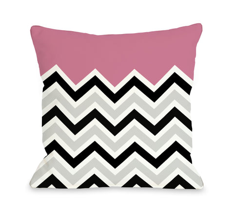 One Bella Casa Chevron Solid - Pink Throw Pillow by OBC 16 X 16