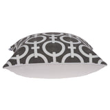 ArtFuzz 20 inch X 7 inch X 20 inch Transitional Gray and White Accent Pillow Cover with Down Insert
