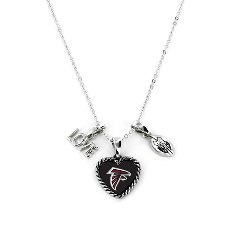 Aminco International NFL Atlanta Falcons Charmed Love Football Necklace