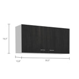 ArtFuzz 39.3 inch X 12.6 inch X 19.3 inch Walnut and White Particle Board Wall Cabinet