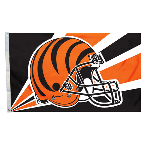 Fremont Die NFL Flag with Grommets, Cincinnati Bengals, Helmet