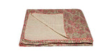 ArtFuzz 50 inch X 70 inch Beige Soft and Comfortable Kantha Throw Blanket