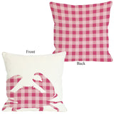 One Bella Casa Plaid Crab - Pink Throw Pillow by OBC 18 X 18