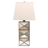 ArtFuzz 28 inch X 27 inch X 8 inch Gold Modern Illusionary Table Lamp with Mirrored Base