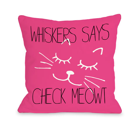 Cat Says Check Meowt Personalized Throw Pillow by OBC 18 X 18