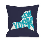 New York State Type Throw Pillow by OBC 18 X 18