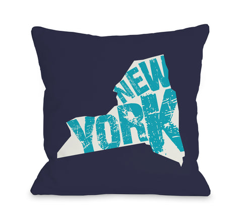 New York State Type Throw Pillow by OBC 18 X 18