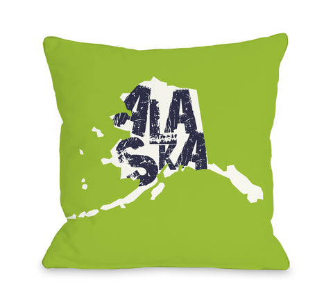 Alaska State Type Throw Pillow by OBC 18 X 18