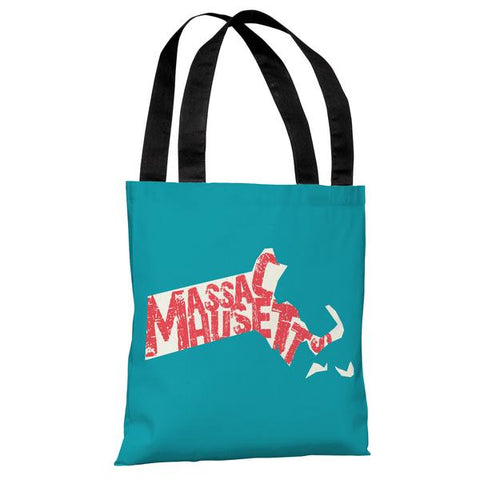 Massachusetts State Type Tote Bag by