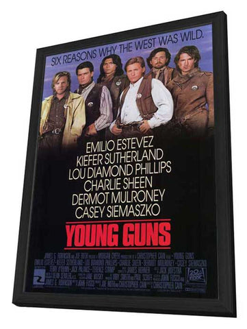 Young Guns 27 x 40 Movie Poster - Style A - in Deluxe Wood Frame