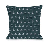 All Over Anchor Throw Pillow by