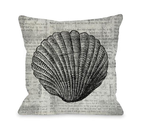 Vintage Seashell Throw Pillow by