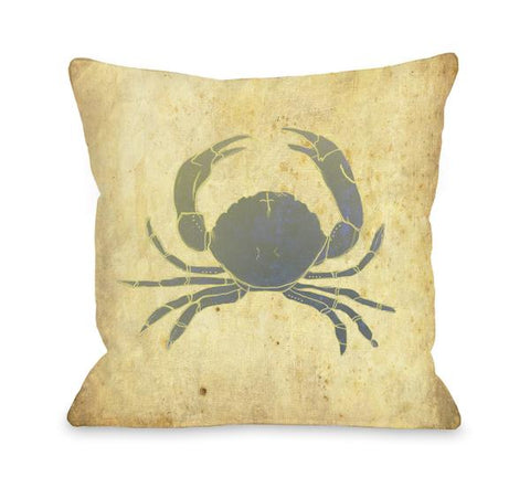 Blue Crab Throw Pillow by
