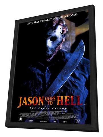 Jason Goes to Hell: The Final Friday 27 x 40 Movie Poster - Style B - in Deluxe Wood Frame