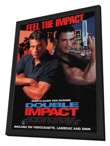 Double Impact 27 x 40 Movie Poster - Style B - in Deluxe Wood Frame