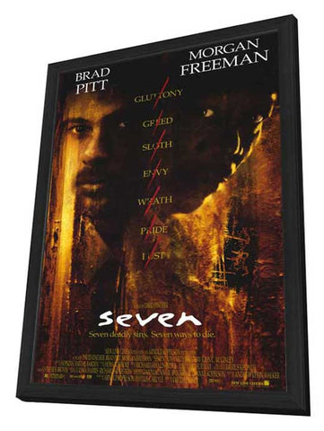 Seven 27 x 40 Movie Poster - Style A - in Deluxe Wood Frame
