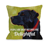 Dogs Are Delightful Throw Pillow by Ursula Dodge
