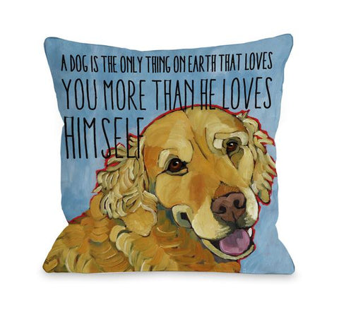 More Than He Loves Himself throw pillow by Ursula Dodge