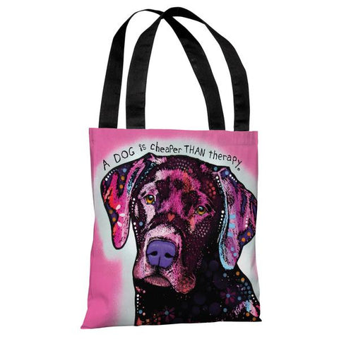 Black Lab with Text Tote Bag by Dean Russo