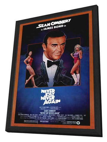 Never Say Never Again 27 x 40 Movie Poster - Style B - in Deluxe Wood Frame