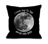 To The Moon and Back Moon Throw Pillow by OBC 18 X 18