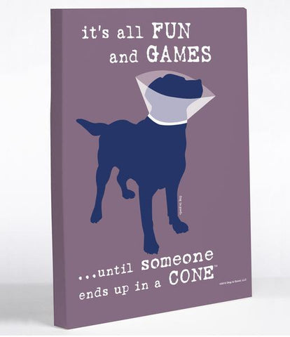 All Fun and Games Mauve Canvas Wall Decor by Dog is Good