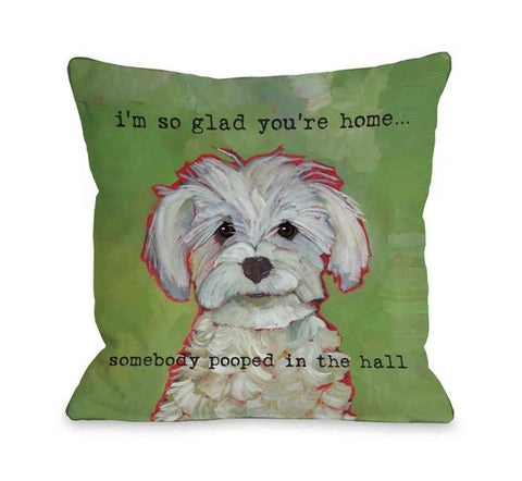 Somebody Pooped Throw Pillow by Ursula Dodge