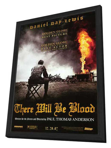 There Will Be Blood 27 x 40 Movie Poster - Style C - in Deluxe Wood Frame