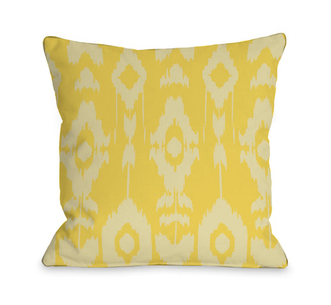 Forever Ikat - Lemon Zest Throw Pillow by OBC 18 X 18