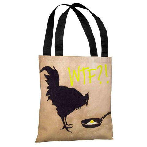 Chicken and Egg WTF Tote Bag by Banksy