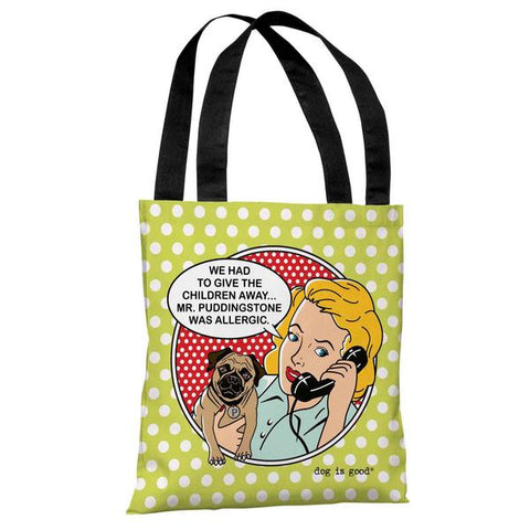 Mr. Puddingstone - Green Red Tote Bag by Dog is Good