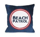Beach Patrol - Navy Red Throw Pillow by