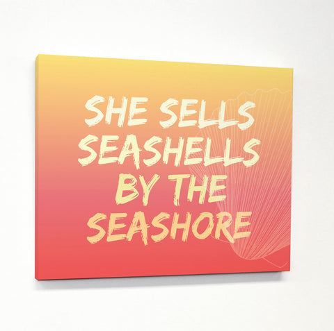 Seashell by the Seashore - Orange Multi Canvas by OBC 11 X 14