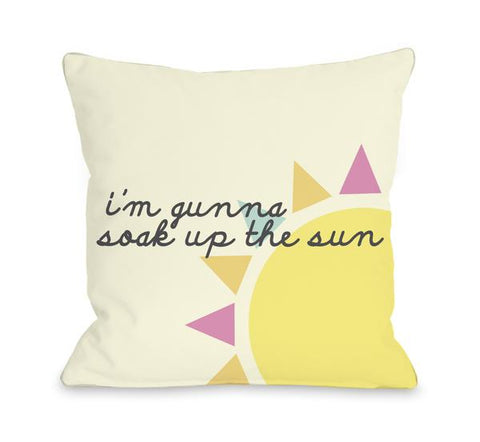 Soak Up The Sun - Yellow Throw Pillow by