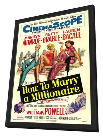 How to Marry a Millionaire 27 x 40 Movie Poster - Style C - in Deluxe Wood Frame
