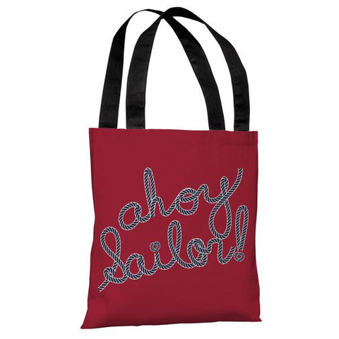 Ahoy Sailor Rope - Red Blue Tote Bag by