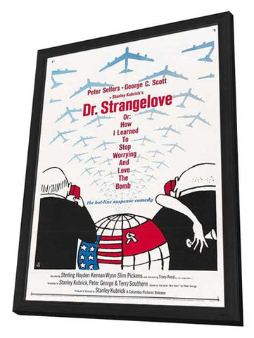 Dr. Strangelove or: How I Learned to Stop Worrying and Love the Bomb 27 x 40 Movie Poster - Style D - in Deluxe Wood Frame