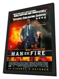 Man on Fire 27 x 40 Movie Poster - UK Style A - in Deluxe Wood Frame