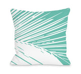 Alaiya Palm Leaves - Turquoise Throw Pillow by