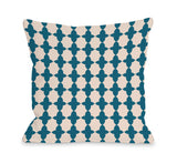 Madison Moroccan - Blue Green Throw Pillow by OBC 18 X 18