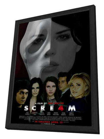 Scream 4 27 x 40 Movie Poster - Style B - in Deluxe Wood Frame