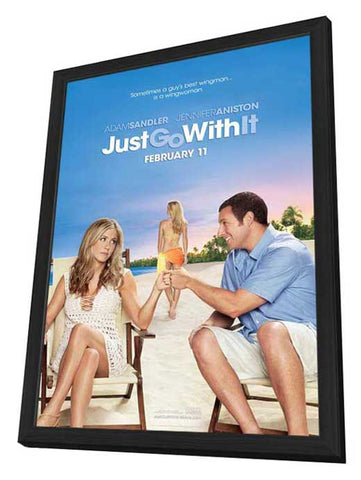 Just Go with It 27 x 40 Movie Poster - Style A - in Deluxe Wood Frame