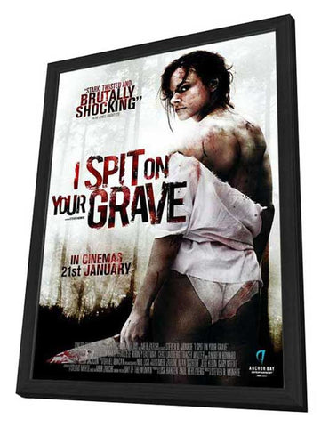 I Spit on Your Grave 27 x 40 Movie Poster - UK Style A - in Deluxe Wood Frame