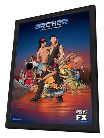 Archer (TV) 27 x 40 TV Poster - Style A - in Deluxe Wood Frame