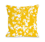 Penelope Florals - Yellow Throw Pillow by OBC 18 X 18